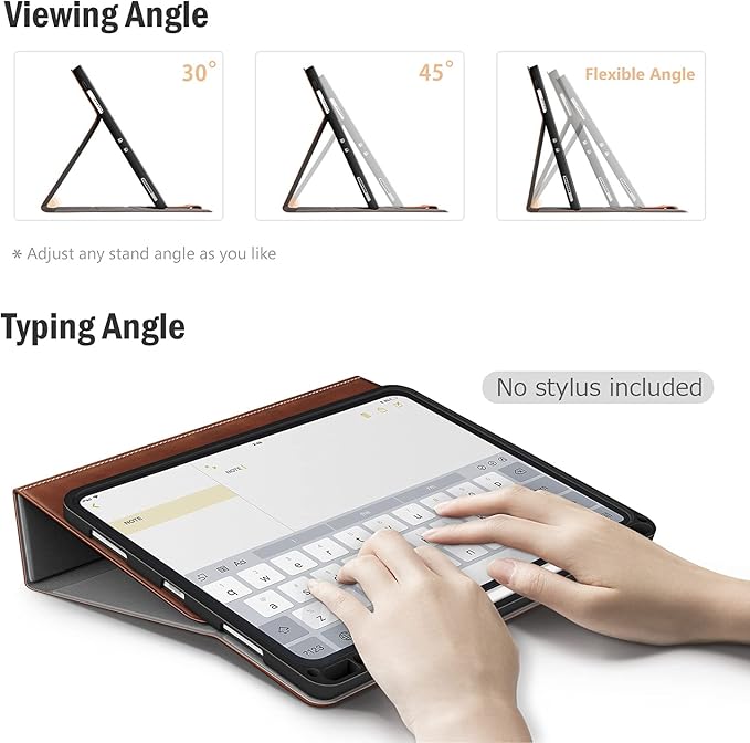 Antbox Case for iPad Pro 11 inch 4th Generation (2022)/3rd/2nd/1st Gen Vegan Leather with Pencil Holder Auto Sleep/Wake Function iPad Pro 11 Cover (Brown)