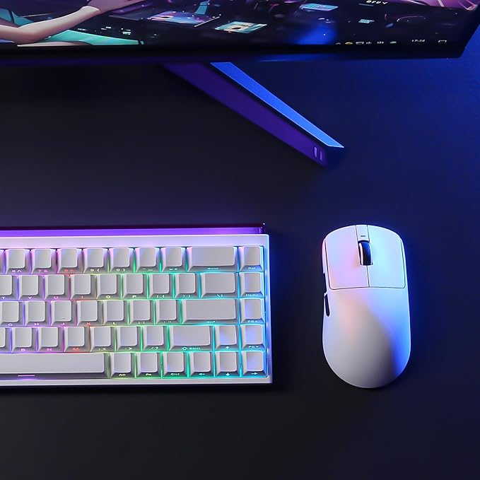 R1 SE+ Wireless Gaming Mouse, 18000 DPI, High-Precision PAW3395 SE Sensor,55g Lightweight,Tri-Mode 2.4G/BT5.0/USB-C Gaming Mouse, Programmable Ergonomic Mice Suitable for Laptops/PC/Mac (White)