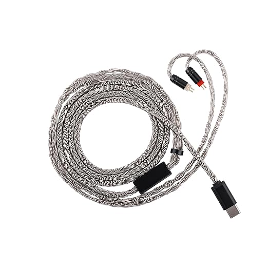 Linsoul Tripowin Zonie HiFi in-Ear Monitor Upgrade Cable, with Omni Mic, 16-Core Silver-Plated SPC Earphone Cable, Type-C/3.5mm Options, 1.25m SPC Tangle-Free Wire for Audiophiles(Typec,2PIN)