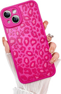 KANGHAR Case for iPhone 13 Hot Pink Leopard Printed Pattern Cute Cheetah [Compatible with Magsafe] Protective Magnetic Case for Girls Women 6.1"