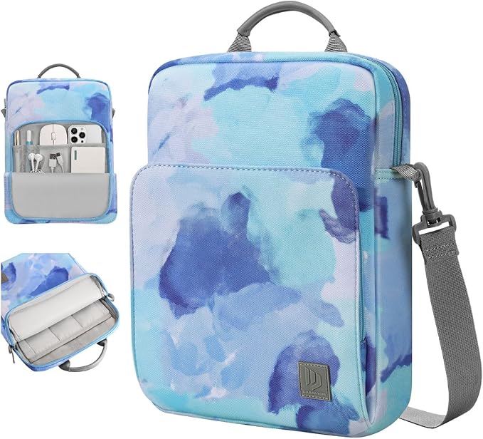 Dadanism 9-11 Inch Tablet Sleeve Bag Carrying Case with Shoulder Strap for iPad (A16) 11", iPad 10th Gen 10.9", iPad Air M4/Pro M5 11", iPad 9/8/7th 10.2", Galaxy Tab A11+ Plus 11",Graffiti blue