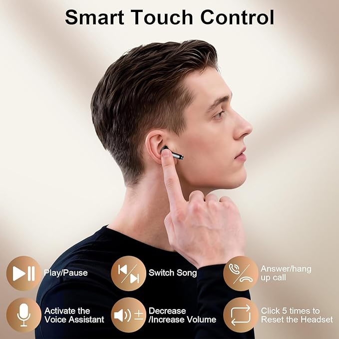 Samsung Earbuds Wireless Android Bluetooth Headphones for Samsung Galaxy S26 Ultra/S26 Plus/S25 FE Edge/S24/A57/A37/A17/A56/A16, 48H Noise Canceling Wireless Earbuds IPX7 Waterproof Sports Earphones