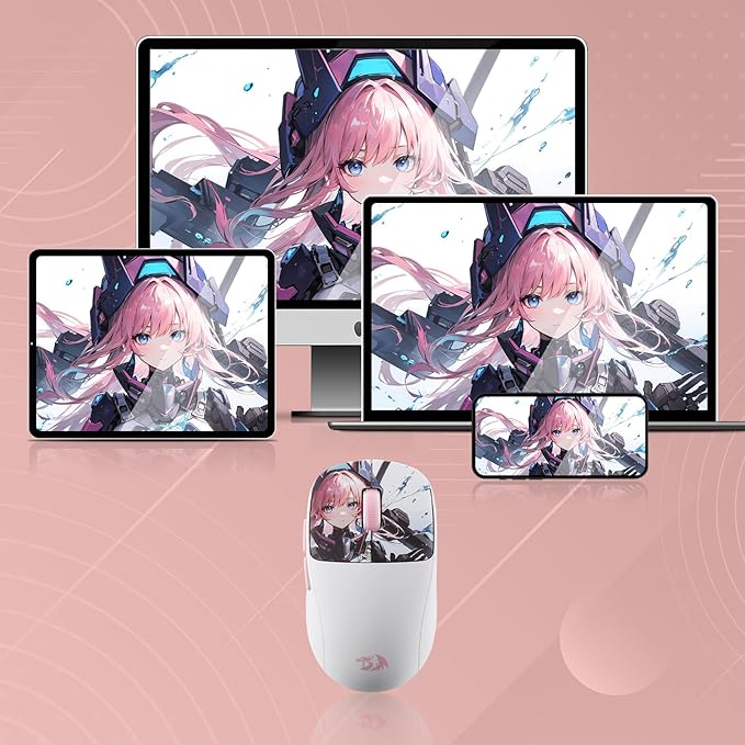 Redragon M817 PRO Wireless Gaming Mouse, 24000 DPI Optical Mini Mice with 6 Programmable Buttons & Ergonomic Design, 50G Ultra Lightweight, Software Supports DIY Keybinds, Suitable for Small Hands