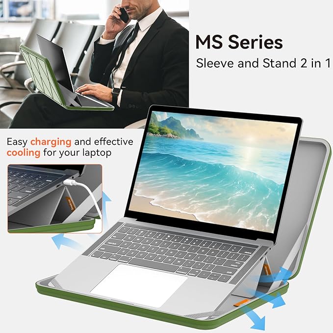 Smatree MS23T Hard EVA Protective Sleeve with Stand Compatible for 11.6 inch HP Pro x360 Fortis 11 G11/G10/G9, HP Fortis 11 G9 Q/x360 11 G3 J, Chromebook 11 G9/x360 11 G4 Laptop Bag,Green