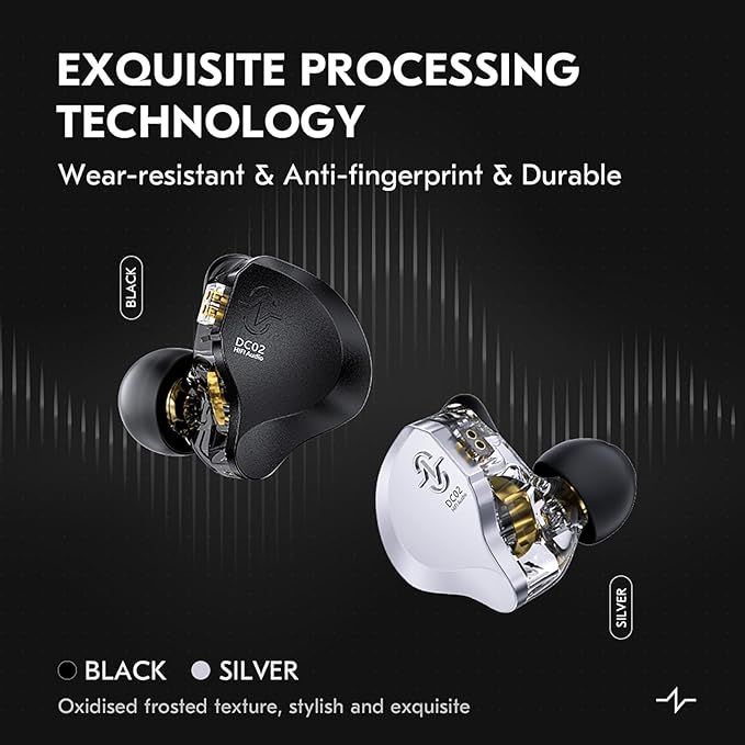 CCZ DC02 USB C Earbuds Wired with Microphone, Dual Magnetic Circuit DD IEM Earbuds,in Ear Type C Headphones with mic, Powerful Bass, Lightweight, Type-C Wired Earphones with Tangle-Free Flat Cable