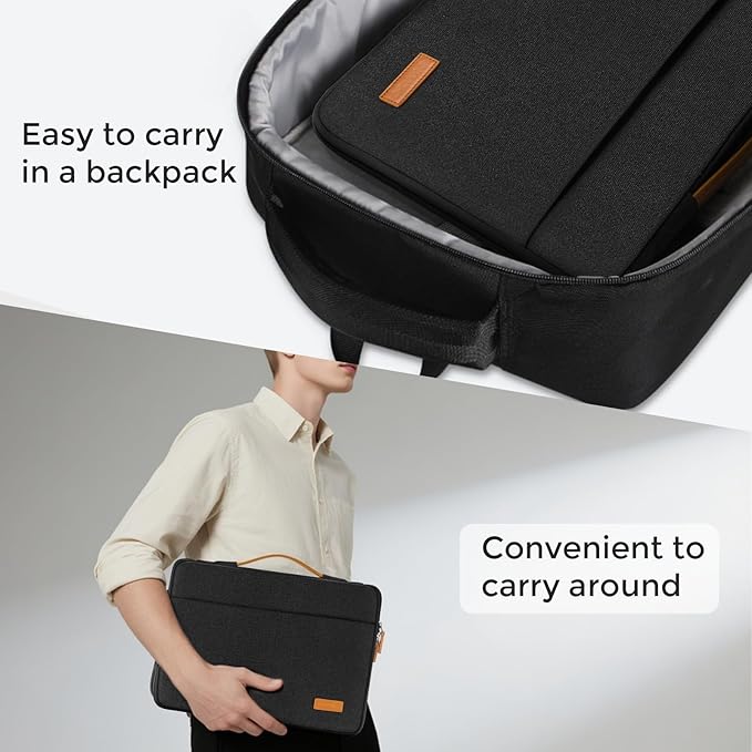 DOMISO 15.6 inch Laptop Case Sleeve Protective Cover Compatible with 16 inch MacBook Pro M4 M3 M2/Pro Max,15.6-16 inch HP Dell ASUS Lenovo Chromebook,Notebook computer carrying cases,Black