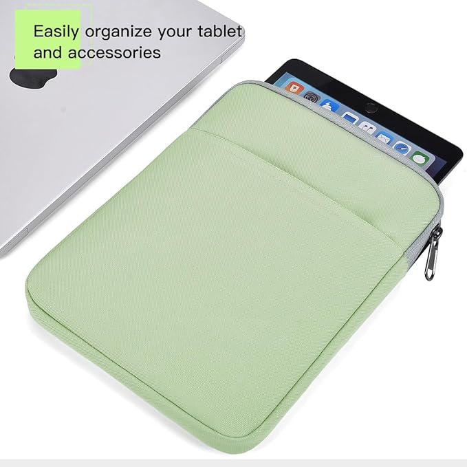 Tablet Sleeve for 11" Samsung Galaxy Tab A9+ Plus /S9 FE 10.9, Fire HD 10", iPad Air 11 M3 M4/ Pro 11 M5 M4/ 10th, Protective Case Bag Pouch, Green