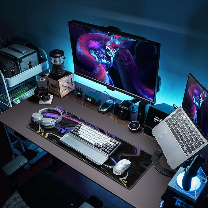 Canjoy Gaming Mouse Pad, Fluid Pattern Mouse Pad 31.5x11.8inch Large Extended Computer Mouse Mat Keyboard Full Desk Mousepad for Gaming, Office, Home