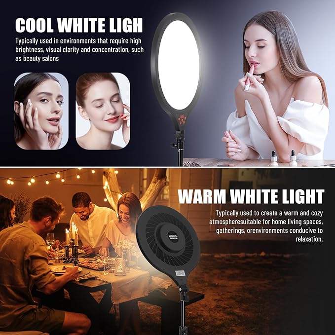 Ring Light with Stand, 14" Professional Ring Light Tripod for iPhone, Adjustable Height for Video Recording Photography Live Streaming Content Creation TikTok YouTube, Black