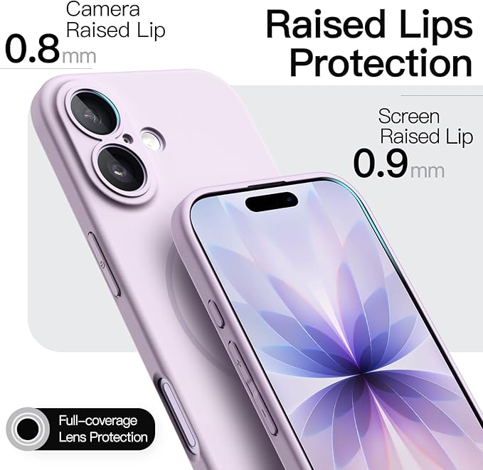 JETech Magnetic Slim Case for iPhone 17 6.3-Inch, Compatible with MagSafe, Ultra-Thin Lightweight Minimalist Phone Cover with Matte Finish and Full Camera Lens Protection (Lavender)