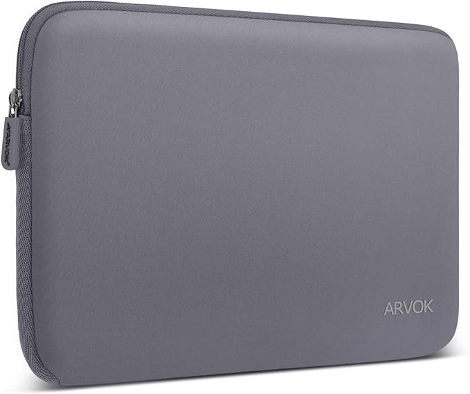 Arvok 11 11.6 12 Inch Laptop Sleeve Case for MacBook Air 12, Water-Resistant Neoprene Notebook Computer Tablet Sleeve, Carrying Bag Cover for Chromebook/HP/Dell/Lenovo/Asus/Acer, Gray