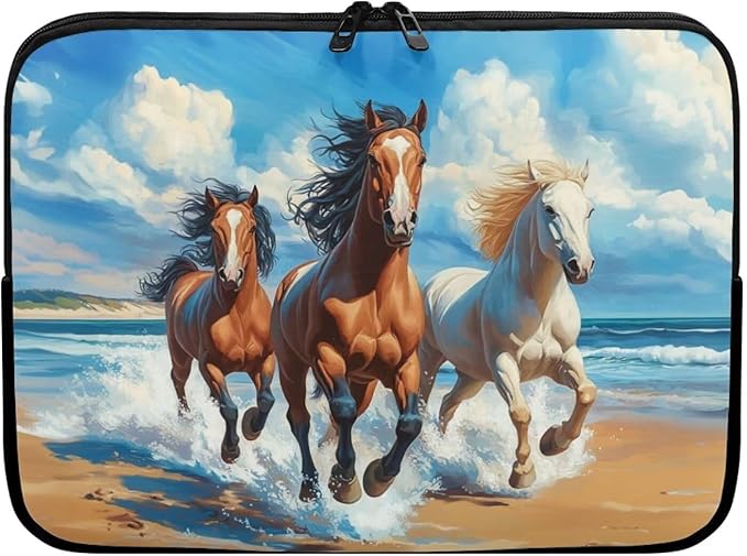 Horse Laptop Protective Sleeve for Women Men Computer Sleeve Neoprene Laptop Case Bag 13inch Portable Computer Carrying Case Suitable for Birthday Holiday Tablet Bags Blue