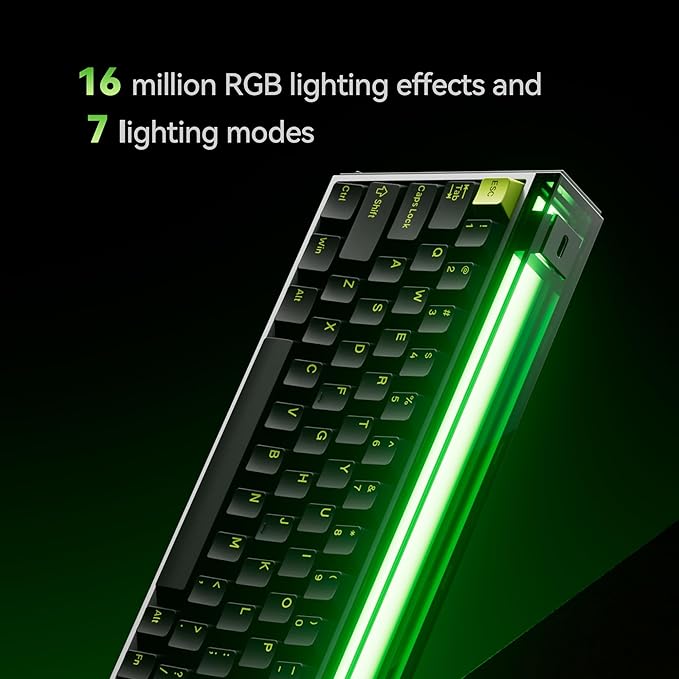 MelGeek MADE68 Ultra Wired Gaming Keyboard, Magnetic Keyboard with Hall Effect, 65% Compact Rapid Trigger, Hot-Swappable, RGB Snap Tap & Adjustable Actuation, Online HIVE Custom, Aluminum Case-Green