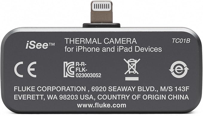 Fluke TC01B 25Hz - iSee Mobile Thermal Camera for iOS Smartphones, Temperature Range up to 1022°F