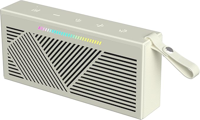HOTTABLET Bluetooth Speaker Wireless Portable IPX5 Waterproof for Home Party Outdoor Beach, Beige