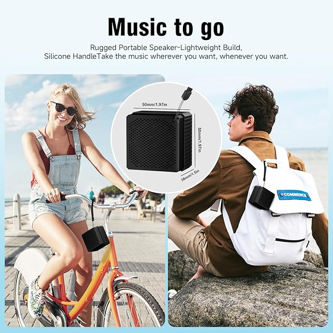 Portable Bluetooth Speakers, IPX6 Waterproof Wireless Outdoor Small Speaker with 24H Playtime, HD Stereo Bass, Bluetooth 5.3, Electronics for Home, Shower, Outdoors, Travel