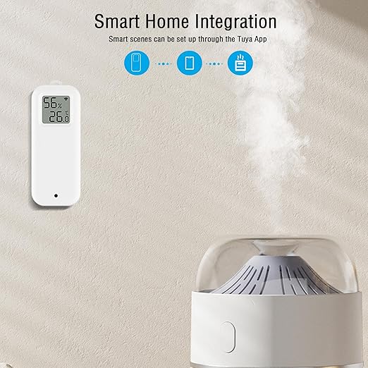 WLAN Thermometer Hygrometer Sensor, Wireless Smart Temperature and Humidity Digital Display Monitor, with Remote App Notification Alert for Home, Greenhouse(2pack)