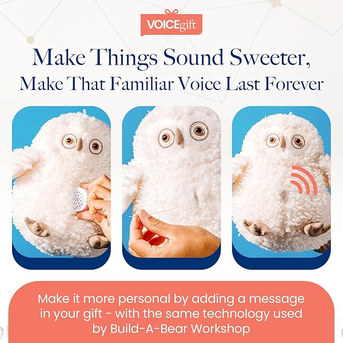 VOICEGIFT Mini-Me, 60-Second Multi-Message Audio Recorder for Plush Toys, Quilts, Pillow, Crafts, Playful Mini Voice Gift Inserts for Custom Sound Gifting & DIY Projects 1-Pack