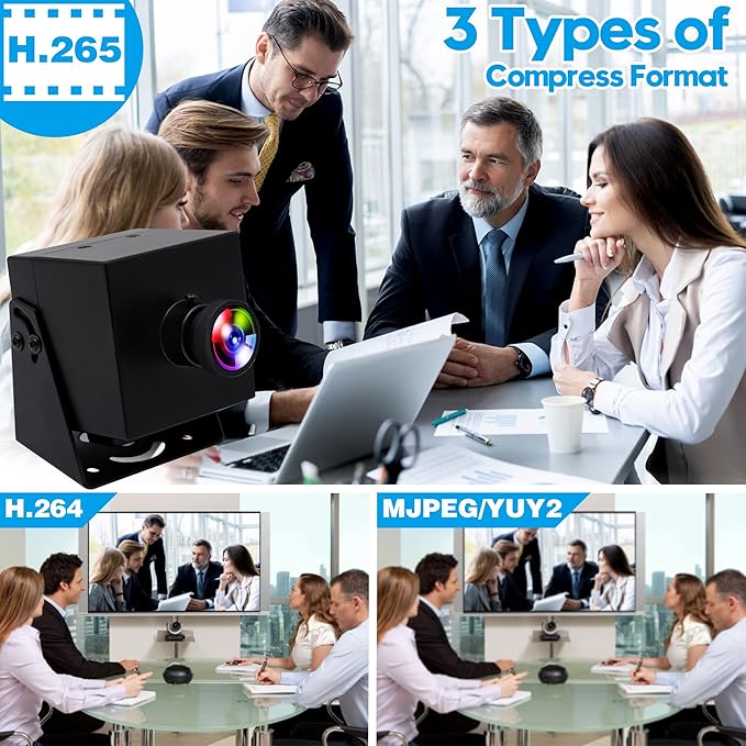 ELP 4K HDMI USB Camera Wide Angle PC Camera for Computer Monitor Simultaneously Output Mini UVC USB2.0 Webcam 2X Digital Zoom H.264 8mp USB Security Camera (110degree no Distortion Lens)