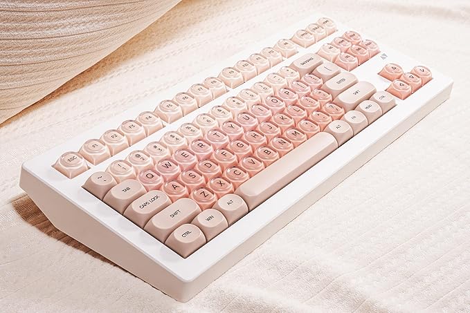 ZORNHER CG870 Foundation Mechanical Keyboard,80% Pink Creamy Keyboard Wireless,Gaming Keyboard Cute,Jelly MOA Profile Round Keycaps,Creamy Sounding Linear Switches,PC Gaming