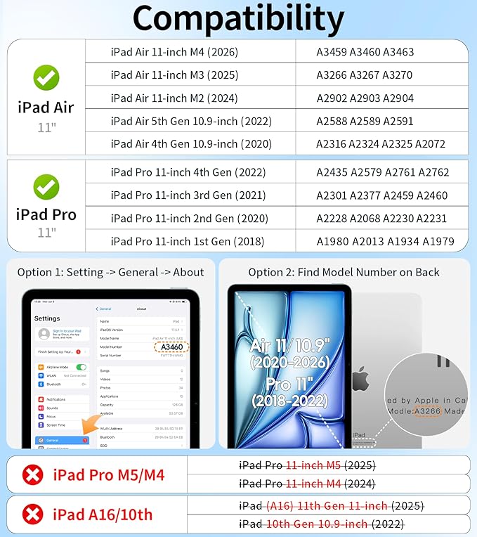 BRAECNstock Case for iPad Air 11-inch M4 2026/ M3 2025/ M2 2024 and Air 5th/4th Gen 10.9‘’ & Pro 11-inch 1st-4th 2018-2022 Kids Cover with Pencil Holder,Screen Protector,Handle Stand-Khaki