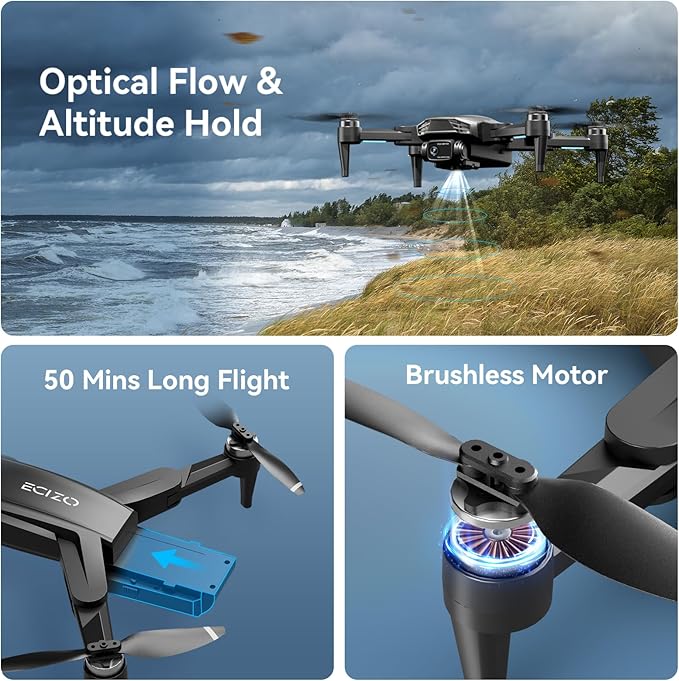 GPS Drone with Camera for Adults 4K, Auto Return Home, Brushless Motor, Follow Me, 5G FPV Transmission, Smart RC Quadcopter Drones for Beginners Kids, Long Flight and Distance, Under 250G