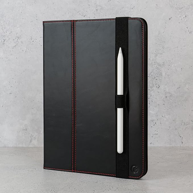 Casemade Real Leather Case Compatible with iPad 11th Gen A16 2025 / 10th Gen (2022) - Full-Grain Leather Cover, Auto Sleep/Wake, Dual Stand Position (Black)