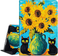 for Amazon Kindle Fire HD 10 (9th/7th/5th Generation, 2019/2017/2015 Release) 10.1" Tablet Case, Slim Kickstand Stand Leather Smart Cover with Auto Wake/Sleep, Art Turtle