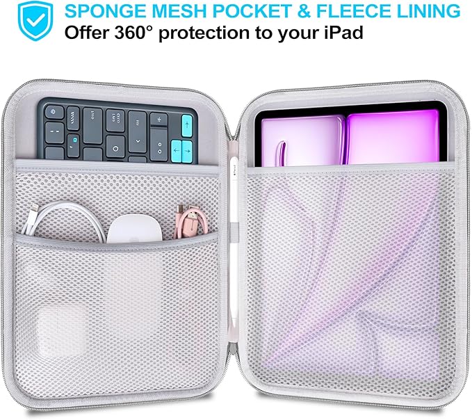 Lacdo Tablet Sleeve Case for 11 inch iPad A16 / 11 inch iPad Air M4 M3 M2 / 11" iPad Pro M5 M4 / 10.9" iPad Air /10.2" iPad, 11" Samsung Galaxy Tab A9+ Hard Shell Protective Tablet Carrying Case, Gray
