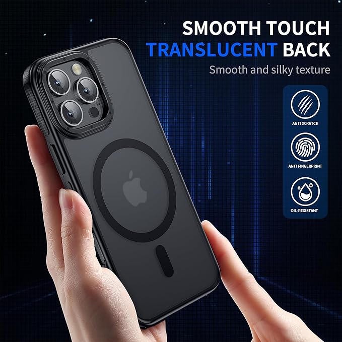 Strong Magnetic case for iPhone 16 Pro [10Ft Military-Grade Protection] Compatible with fit MagSafe Shockproof Slim Thin Cover 6.3 inch 16 Pro Phone case, Black Bumper