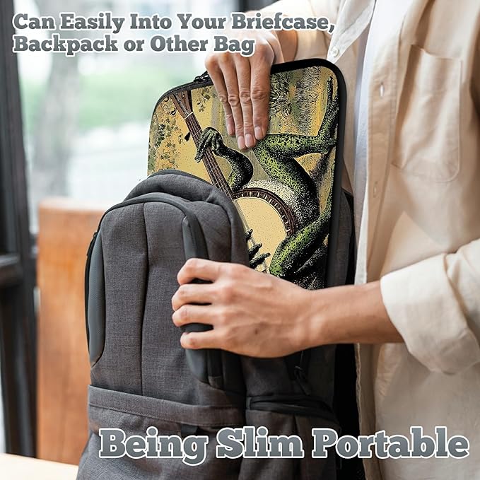 Laptop Sleeve Case Bag 15 inch, Music Frog Slim Carrying Case Handbag Travel Laptop Bag for 15 inch MacBook Air M3/M2/15 Pro/Surface Laptop 7/6/5/4/3/ Dell XPS 15 Plus