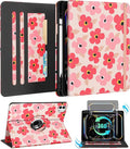 Kidcube for iPad Pro 13 Inch Case M4 2024 - Women Girls Cute Rotating Stand Folio Cover with Pencil Holder & Card Slot Kawaii Floral Flower Design for iPad Pro 13 Inch Case 2024 (A2925 A2926 A3007)