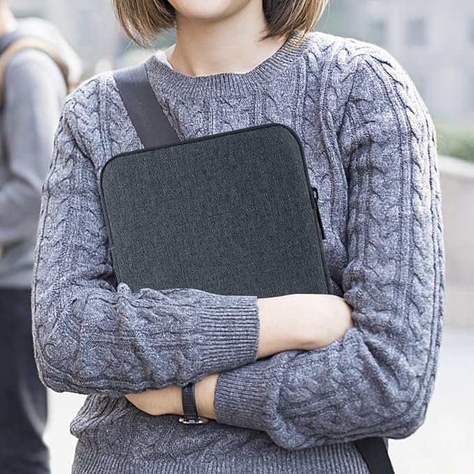 MoKo 13 Inch Tablet Sleeve Fits New 13inch iPad Air M4 2026, iPad Pro M5/M4/Air M3/M2 13", iPadPro 12.9", Galaxy Tab S8+/S9+ 12.4", Polyester Bag Fit with Apple Pencil or Smart Keyboard, Space Gray