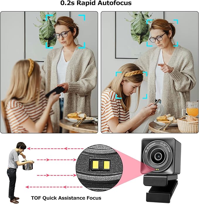 VM50 4K Webcam for PC 1/1.56" Sensor Ultra Low Light&Correction,4K30&1080P60,AI Framing Autofocus,Beauty Mode,Gesture Control 4X Zoom,WDR,No Mic for Streaming,Meeting,Gaming,OBS DSLR style control PnP