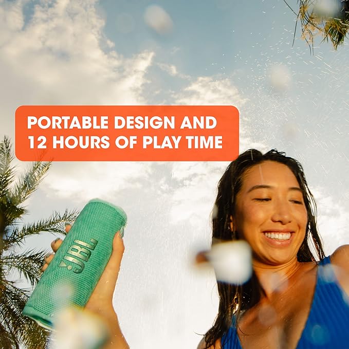 JBL Flip 6 - Portable Bluetooth Speaker, powerful sound and deep bass, IPX7 waterproof, 12 hours of playtime, JBL PartyBoost for multiple speaker pairing for home, outdoor and travel (Blue)