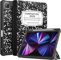 Fintie SlimShell Case for iPad Pro 11-inch (4th / 3rd Generation) 2022/2021 - Soft Flexible TPU Stand Back Cover with Pencil Holder, Also Fit iPad Pro 11" 2nd / 1st Gen, Composition Book Black