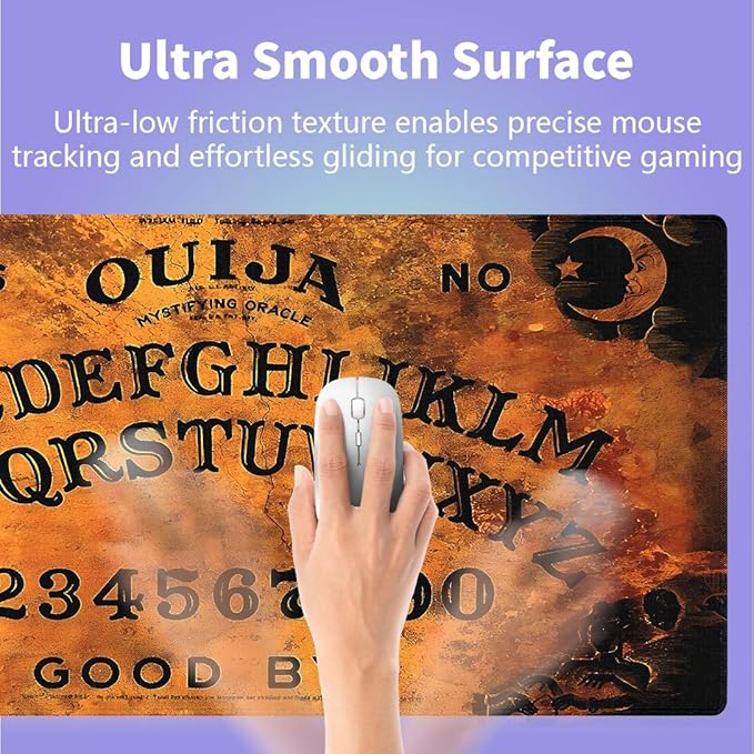Large Gaming Mouse Pad (31.5" x 15.8") -‌ Vintage Ouija Board with Classic Design, Extra Large Office Accessories, Premium Stitched Anti-Slip Office Desk Mat