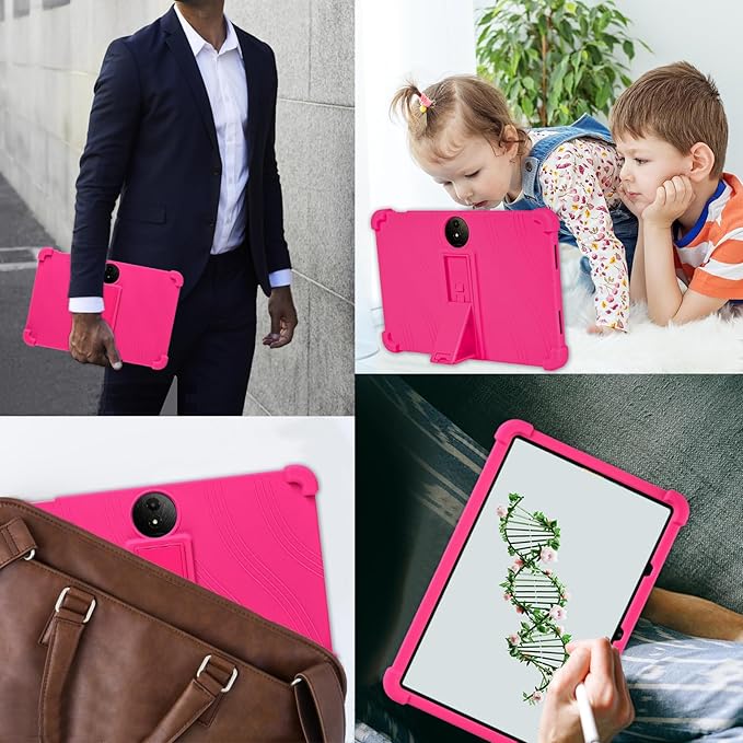 ATOOZ for TCL NXTPAPER 11 Plus Tablet Case 2025 (9649X) with PC Stand Soft Silicone Kids Case for TCL NXTPAPER 11 Plus 11.5 Inch (Rose Red)