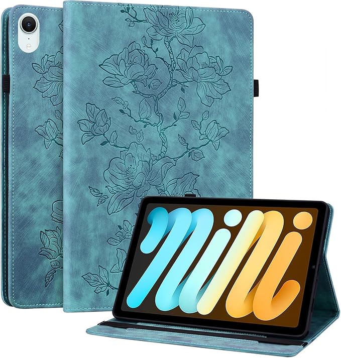 Case for iPad mini 7 (A17 Pro) Generation Case 2024, iPad mini 6 Case 2021, 8.3 inch Auto Wake/Sleep Slim PU Leather Folio Cover with Mu lti-Angle Stand and Pen Holder, Light Green