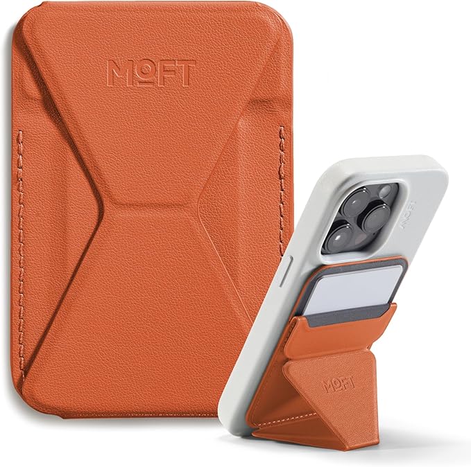 MOFT Magnetic Wallet Stand Compatible with iPhone 17/16/15/14/13/12 Series, Angle Adjustment & Magsafe Compatible MOVAS Phone Stand,Sunrise