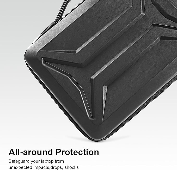 DOMISO 17-17.3 Inch Laptop Hard Case with Strap, Waterproof Shockproof Hard Shell Protective Laptop Sleeve with Handle for Dell XPS 17/Lenovo IdeaPad/Acer Aspire/HP Envy 17/LG gram 17, Black