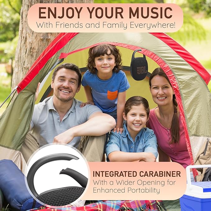 JBL Clip 5 Portable Bluetooth Speaker, IP67 Waterproof & Dustproof, Long-Lasting Battery - Blue - Boomph's Comprehensive Ultimate Performance Cloth Solution for Your On-The-Go Sound Experience