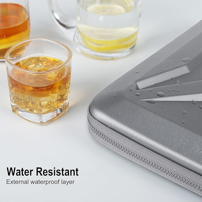 DOMISO 15.6-16 Inch Laptop Hard Case, Waterproof Shockproof Hard Shell Protective covers for laptop computers for Macbook Pro/Lenovo IdeaPad/HP ENVY/Dell XPS, Silver