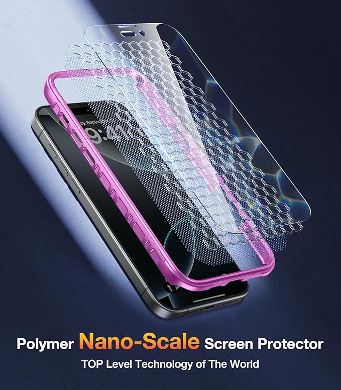Diaclara Magnetic Designed for iPhone 16 Pro Max Case, Full Body Rugged with Touch Sensitive Anti-Scratch Screen Protector, Compatible with MagSafe, Soft Bumper Case for iPhone 16 Pro Max 6.9', Pink