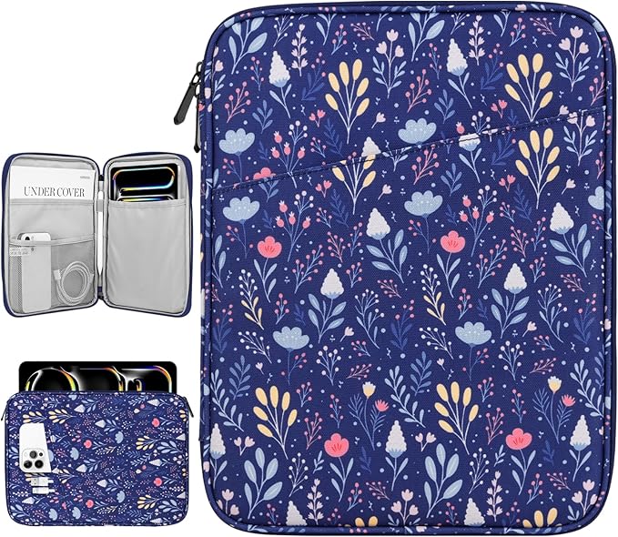 Dadanism 13 Inch Tablet Sleeve Bag Carrying Case for iPad Pro 13" M5/M4 2025/2024, iPad Air 13" M4/M3 2026/2025, iPad Pro 12.9", Galaxy Tab S10+/S9 FE+/S9+ 12.4", Remarkable Paper Pro 11.8",Night Blue