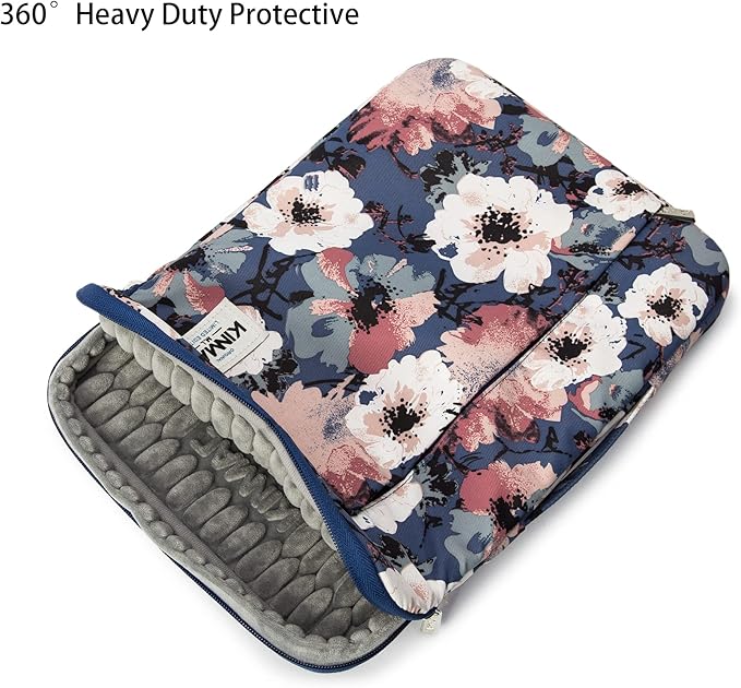 Kinmac 360° Protective Laptop Sleeve Case Bag Cover with Handle for MacBook Pro 16 inch,16 inch HP,Lenovo,Dell,ASUS,Acer Ultrabook and Business Laptop (Camellia)