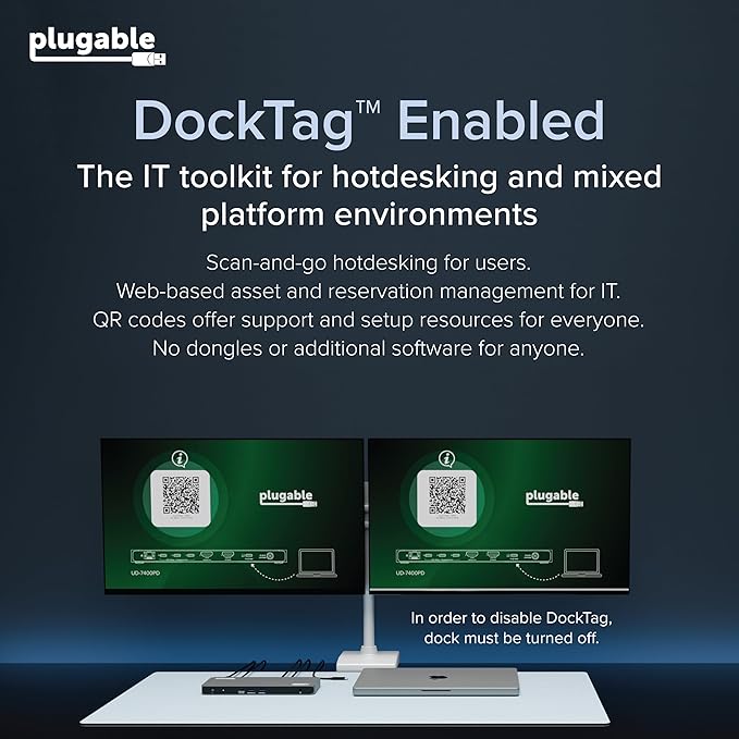 Plugable USB C Docking Station 5 Monitors, 140W DisplayLink Dock Connects up to Five 4K Displays for MacBook Windows Thunderbolt 4 Laptops, 2X HDMI, 3X USBC 2.5Gbps Ethernet, Driver Required DL7400