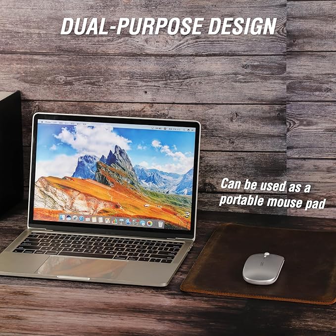 Top Grain Leather 13.3" Slim Laptop Sleeve Protector, Solid Minimalist Vintage Design, Handmade, Compatible with MacBook Pro 13.3" MacBook Air 2022 DELL XPS 13" & Other PC, Coffee 13.3 Inch