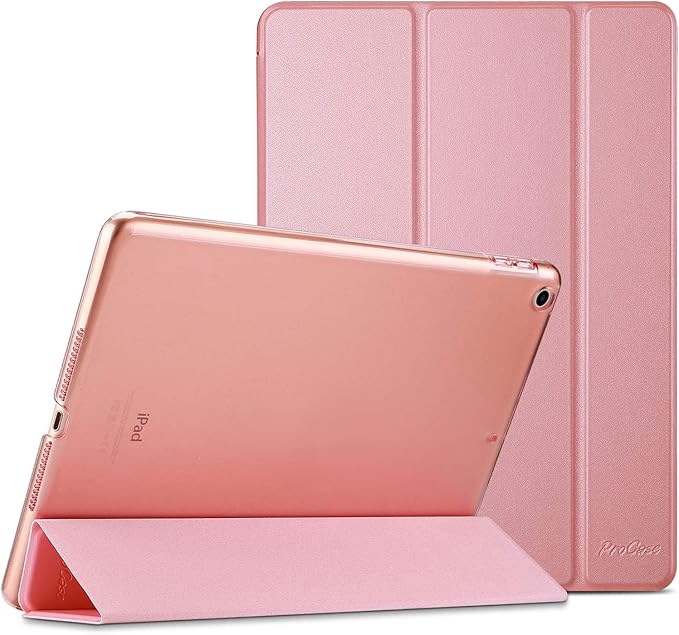 ProCase Smart Case for iPad 9.7 Inch iPad 6th/5th Generation 2018 2017(Model: A1893 A1954 A1822 A1823), Ultra Slim Lightweight Stand Cover with Translucent Frosted Back -Pink