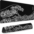 Gaming Mouse Pad - (31.5"×11.8") Kanagawa Waves Large Mouse Pads for Desk - Desk Mat for Keyboard and Mouse with Non-Slip Base, Desks Pad Matfor Game/Office & Home